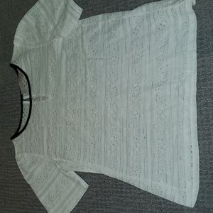Loft XS white lace top